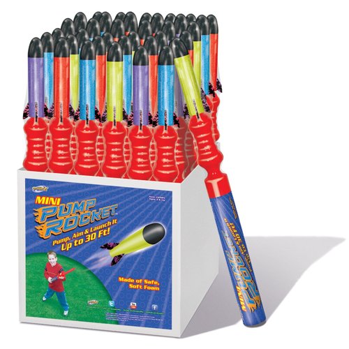 Geospace Hand Held Flying Pump Rocket 19" Long Mini Set - Launcher & Foam Flying Rocket for Outdoor, Backyard or Indoor Play for Kids