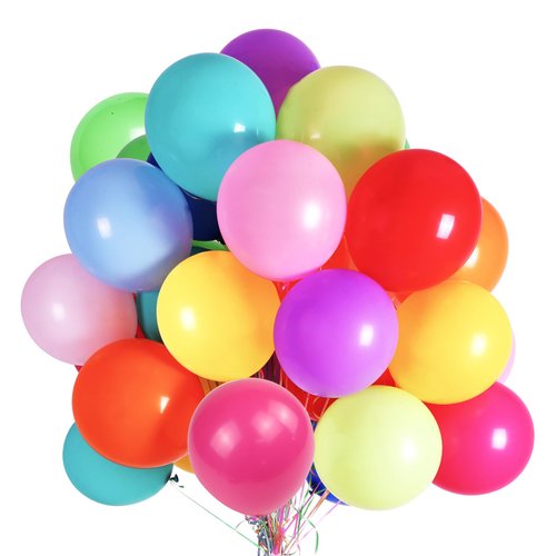 Jsocoah Balloons Assorted Colors, 12 Inches (120 Pack) Rainbow Balloons, Thickened Latex Balloons for Kid's Birthday Party, Colorful Balloons, Bright Color Party Balloons, Exquisite Rainbow Balloon