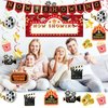 Lnkdeya Movie Night Party Decorations - 60 Pcs Kit Now Showing Banner Hanging Foil Swirls Film Backdrop Movie Theater Themed for Birthday Party Family Party Boys Girls