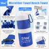 Sfee 2 in 1 Microfiber Oversized Beach Towel, Quick Dry Towel Travel Towel Camping Towel Super Absorbent Compact Lightweight Sports Towel Gym Towel for Beach,Gym, Hiking, Pool, Backpacking, Bath, Yoga