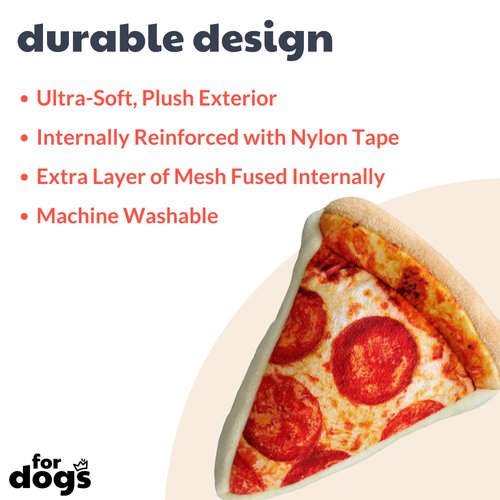 Lulubelles H&K for Dogs Power Plush | Pup-eroni Pizza (Small) | Funny Dog Toy | Dog Toy with Squeaker | Dog Gift | Fun, Durable, and Safe | Squeaky Dog Toy