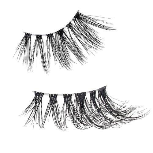 i-ENVY Half Lashes, Edge Fit False Eyelashes Natural Dramatic Look Wispy Cat Eye Clear Band Fluffy Volume Soft Strip Short Half Fake Eyelashes Light Weight Comfort Everyday Easy to Wear (NUDY FIT)