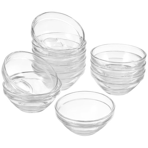 10PCS Glass Facial Mud Bowl, Esthetician Bowl Set Facial Masks Bowl, Beauty Mixing Stirring Bowls Set, Transparent Cosmetic Mud Mask Mix Bowl Beauty Essential Oil Mask Making Bowl