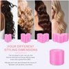 Rollers Hair Curlers, IKOCO 4 Sizes Hair Rollers Set Includes 60mm 48mm 36mm 25mm Self Grip Hair Roller for Long Hair Short Bangs with 12Pcs Roller Clips, Clear Toiletry Bag and Rat Tail Comb