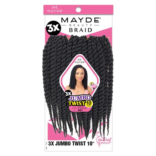 Mayde Beauty Crochet Braid 3X JUMBO TWIST 10" (3-Pack, 1)