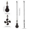 Ceiling Fan Chain Extender Light Pull Chain Set, 12 Inch Ornaments Extension Chains with Decorative Light Bulb and Fan Cord for Ceiling Light Lamp Fan Chain,Black Copper