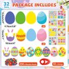 Qyeahkj 32 Set Easter Egg Craft Kit for Kids Easter Bunny Necklaces Beads Ornaments DIY Spring Sticker Arts Crafts Activities Make Your Own Hanging Decor Supplies for Home School Classroom Party Favor