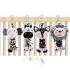 Frilida Baby Toys for 0-36 Months, Car Seats Stroller Toys with Wind Chime, Animal Plush Hanging Rattle Toy for Newborn, Gift for Infants, 4 Pack