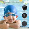 2 Pack Kids Swim Caps for Long/Short Hair, Unisex Silicone Swimming Cap for Age 3-15 Children Toddler Youth Teen, Waterproof Shower Cap Bathing Hats for Girls Boys with Ear Plugs & Nose Clip-8