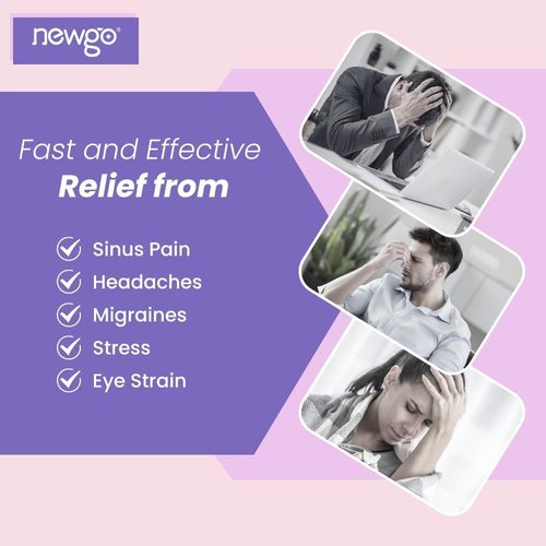 NEWGO Microwave Heating Pad for Face, Hot Cold Gel Ice Pack for Sinus Pressure Relief, Sinus Relief Mask for Migraine, Tension, Stress, Headache, Relaxation (with Washable Cover) - Purple