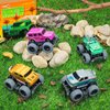 SevenQ Monster Truck Toys for Boys, 4 Pcs Toy Cars Flip Stunt Car, Pull Back Race Cars Party Favors Friction Powered Cars Retro Toddler Toys Vehicles Goodie Bag Stuffers Birthday