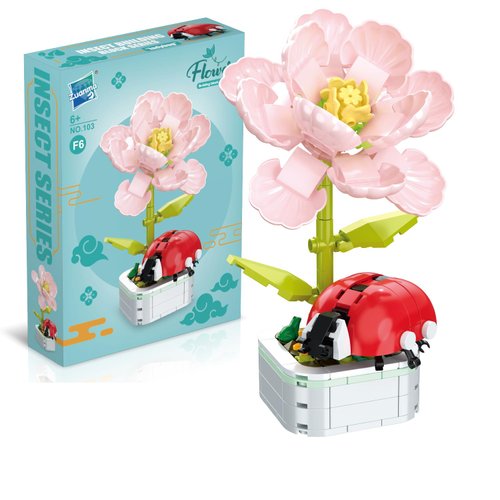 wokepeek Flower Building Bouquet Set, Flower Building Toys, Building Blocks Flower Brick Toys Creative Project for Home Room Decor Christmas Birthday