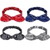 Hicarer 4 Pcs Bandana Headband for Women Knot Retro Print Headbands Paisley Print Headband Red Blue Black White Adjustable Headwrap
