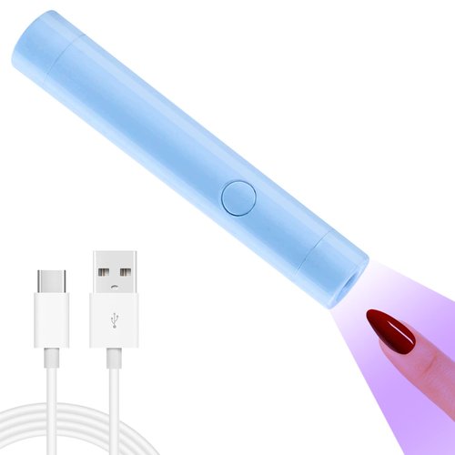 ANGNYA Portable Mini UV LED Nail Lamp Pen Shape Nail Dryer for Gel Nails UV Gel Light 6W Curing Lamp Quickly Drying for Nails Professional LED Gel Nail Light for DIY at Home Nail Salon (Blue)