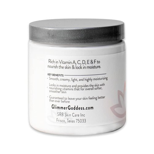 GLIMMER GODDESS Organic Whipped Body Butter- Peppermint Vanilla, Vegan, 24 Hr Hydration, Less Stretch Marks, All Skin Types, Child-Safe, Organic, 8 oz