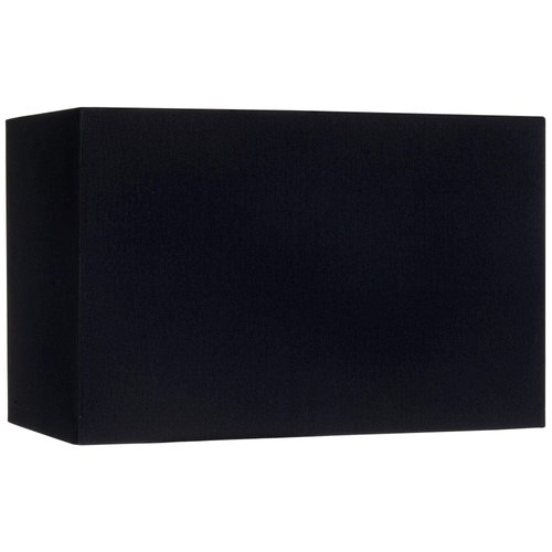Black Medium Rectangular Hardback Lamp Shade 16" Wide x 8" Deep x 10" High (Spider) Replacement with Harp and Finial - Springcrest