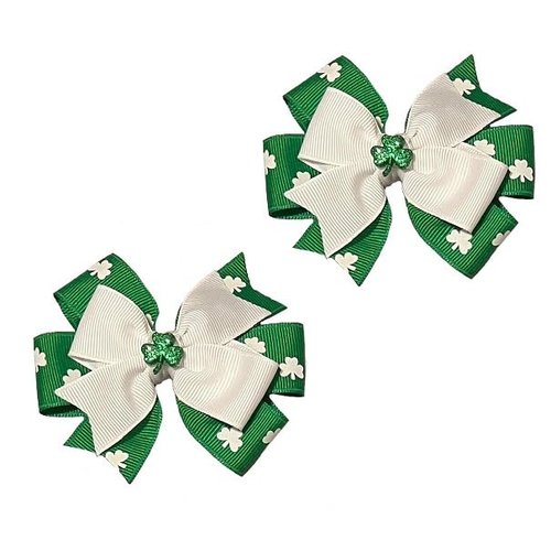 Shamrock Toddler Hair Bow Set