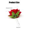 6Pcs U-Shape Red Rose Hair Clip Womens Bridal Flower Hair Pins Hair Accessories for Wedding Birthday Dance