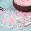 600Pcs 3D Multi Shapes Nail Charms and Flatback Pearls, White&Pink Mix Styles Heart Star Bow Sunflower Embellishments for Nail Art, Craft and Decoration with Glue Gel, Tweezer and Pickup Pencil