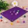 SIQUK Double Sided Dice Tray Folding Rectangle PU Leather and Dark Violet Velvet Dice Holder