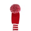 Scott Edward Stripes Style Knitted Golf Club Head Covers Set of 3, fit for Driver Wood(460cc), Fairway Wood, Hybrid(UT), for Men/Women Golfers, Individualized Looking and Washable (Crimson Red)