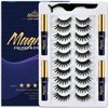 Menaka Magnetic Eyelashes Magnetic Lashes Natural Looking,10 Pairs Reusable Magnetic Eyelash kit with Applicator - Upgraded Long Lasting (4 Tube of Liner) Easy to Apply.