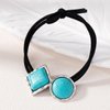KOVOLITU Western Turquoise Decorative Hair Ties for Women Bohemian Hair Ties Ponytail Holders Elastics Hair band(2 Pcs)