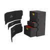 Gamegenic Stronghold 200+ XL Convertible Deck Box | Double-Sleeved Card Storage | Card Game Protector with Accessories Drawer | Nexofyber Surface | Holds up to 200 Cards | Black Color | Made