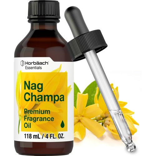Horbaach Nag Champa Fragrance Oil | 4 fl oz (118ml) | Premium Grade | for Diffusers, Candle and Soap Making, DIY Projects & More