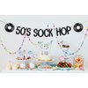 50's Sock Hop Banner, 1950's Theme Birthday Decorations, 50s Retro Rock N Roll, Classic Disco Music Rock Star Baby Shower Party Supplies Black