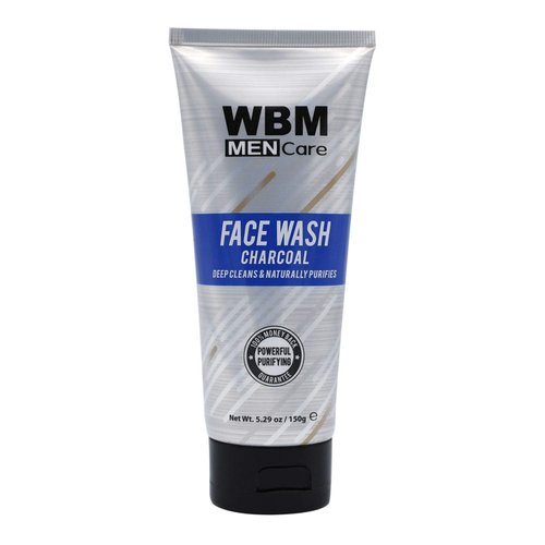 WBM Men Care Naturally Purifies Face Cleanser With Charcoal, Daily Face Wash For All Skin Types - 5.29 Oz
