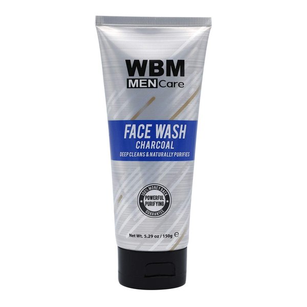 WBM Men Care Naturally Purifies Face Cleanser With Charcoal, Daily Face Wash For All Skin Types - 5.29 Oz