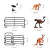 BRETOYIN 24PCS Wildlife Animals Fence Toy Accessories Playset with Kangaroo Australian Ostrich for Toddlers Kids Preschool Educational Gift Sets Farm Addition