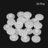 MECCANIXITY 20Pcs Plastic Gears 28 Teeth Plastic Double Gears Model 28102BA Reduction Gear for RC Car Model DIY Robot,White Module 0.5