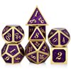 DNDND Glitter Purple Metal Dice Set, Solid Polyhedral DND Metallic Dice with Free Metal Case for Role Polying Game Dungeons and Dragons