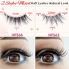 14 Pairs Half Lashes Natural Look with Clear Band Cat-Eye Lashes Wispy Fluffy Accent False Eyelashes, 2 Styles Mixed 3/4 Corner Lashes Reusable Soft DIY Cluster Lashes Pack by Heracks(38+62)
