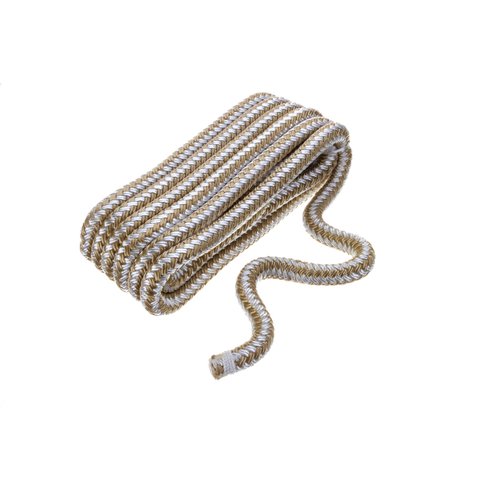SEACHOICE Double-Braid 1/2 x 15' Nylon Dock Line, Gold/White