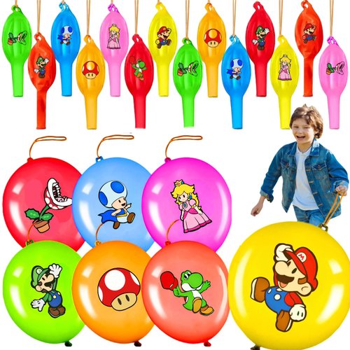 21Pcs Cartoon Punch Balloons Cartoon Party Favors for Bounce Balloons, Birthday Party Supplies,Party Balloons for Birthday,Party Activities,School Rewards,Prizes,Goodie Bags Stuffers,Pinata Fillers
