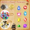 MARFOREVER 180 PCS Pirate Treasure Pool Gems Toys - Dive Toys Set 120 Pool Gems Diamonds and 60 Plastic Gold Coins Summer Throw Diving Toys for Boys Girls Water Beach Sand Pirate Party Supplies Favors