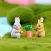 MAOMIA 12 Pcs Rabbit Figures for Kids, Bunnies Toy Set Cake Toppers, Miniature Rabbit Fairy Garden Figurines Collection Playset for Christmas Birthday Gift Desk Decoration