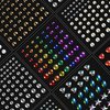 DIVAWOO 9 Sheets Bindi Dots Face Gems Face Jewels-Crystal Rainbow Heart Pearl Rhinestones for Women Eye Makeup Festival Accessory Nail Art Decoration