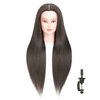 TIANYOUHAIR 30 Inch Dark Brown 20% Human Hair Mannequin Head with Stand for Hairdresser Practice Braiding Styling Cosmetology Manikin Doll Training Head