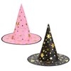Century Star Kids Witch Hat Star Printing Wizard Hat for Boys Girls Halloween Hat Cosplay Party Decorations Z Black & Pink One Size