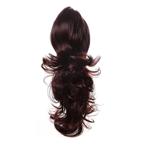 Onedor 15" Synthetic Fiber Curly Ponytail Hair Extension hairpiece with Clip-in Jaw Clips, Dual-Use Hair Extensions (33A)