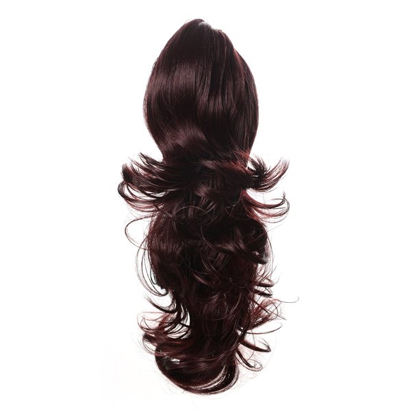 Onedor 15" Synthetic Fiber Curly Ponytail Hair Extension hairpiece with Clip-in Jaw Clips, Dual-Use Hair Extensions (33A)