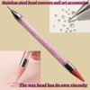 Xianglangsuccess Dual-Ended Nail Rhinestone Picker Wax Tip Pencil Pick Up Applicator Dual Tips Dotting Pen Beads Gems Crystals Studs Picker with Acrylic Handle Manicure Nail Art Tool (Pink)
