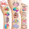 100PCS Cute Brain Temporary Tattoos Stickers Themed Birthday Party Favors Decorations Supplies Funny Human Anatomy Body Part Tattoo Sticker Gifts For Boys Girls Hunter School Prizes Carnival Christmas