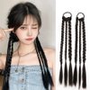 JINDILONG Braided Ponytail Extension with Hair Tie Synthetic Braided Wig for Women 1 Pair Black