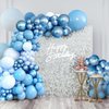 Felice Arts Boy's Birthday Blue Balloons Arch Garland Kit with Different Size Metallic Macaron Pastel Blue Balloon Arch Kit for Baby Shower Wedding Ocean Themed Party Decoration