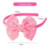 CIEHER Bow Headbands for Girls, Sparkling Rhinestone Bow Hairbands for Girls Bow Hair Accessories Girls Costume Accessories - Rose Pink